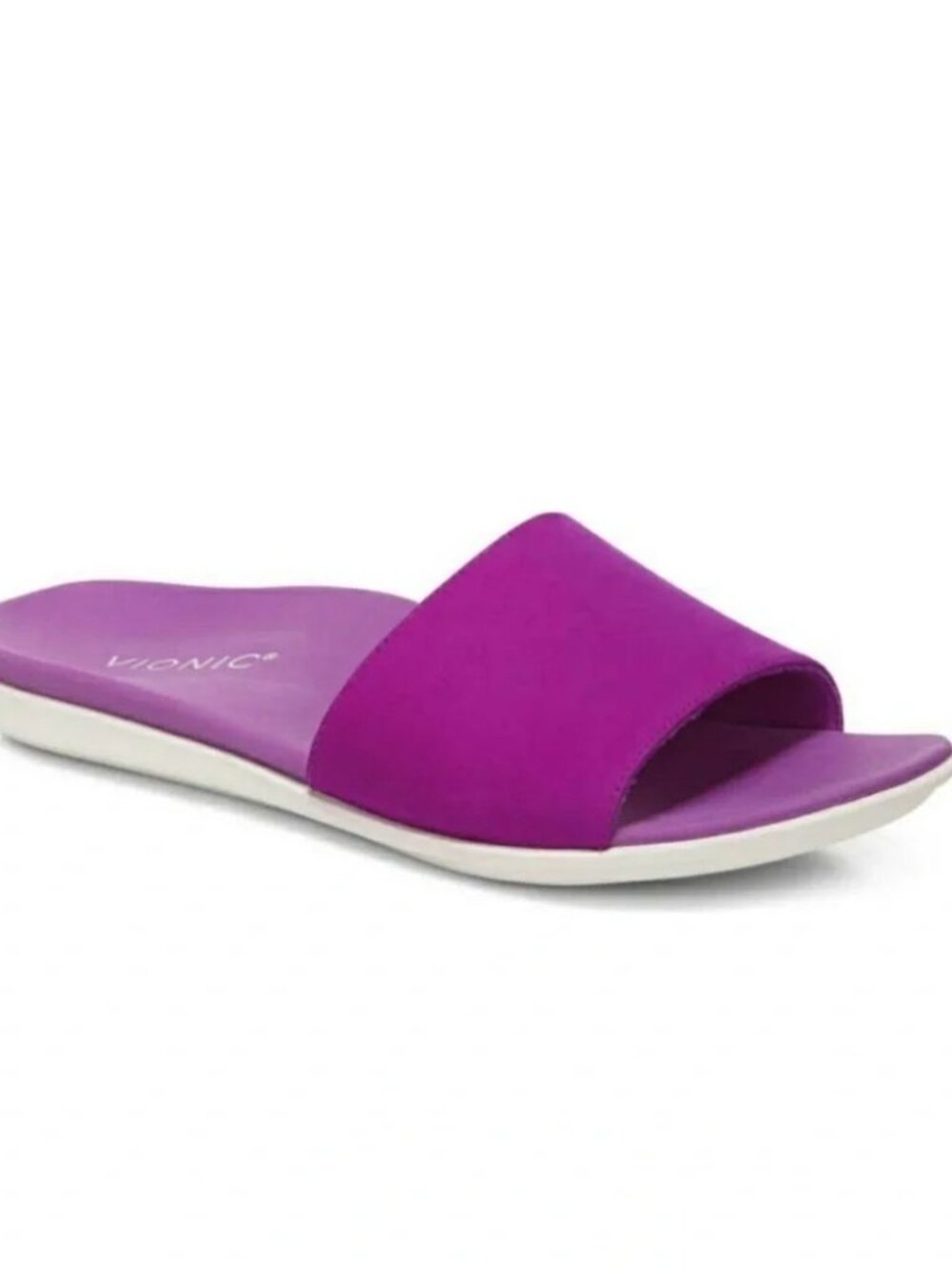 Vionic Val Comfort Mirage Purple Cactus Nubuck‎ Leather Slide Sandals **Sz 8.5